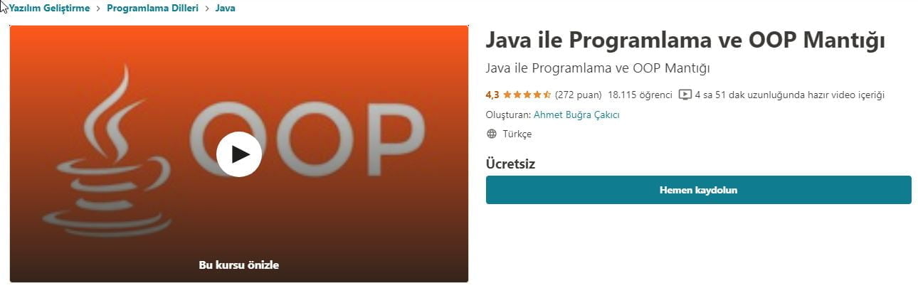 Java ile Programlama ve OOP Mantığı - Udemy ücretsiz kupon 2021 https://huglero.com