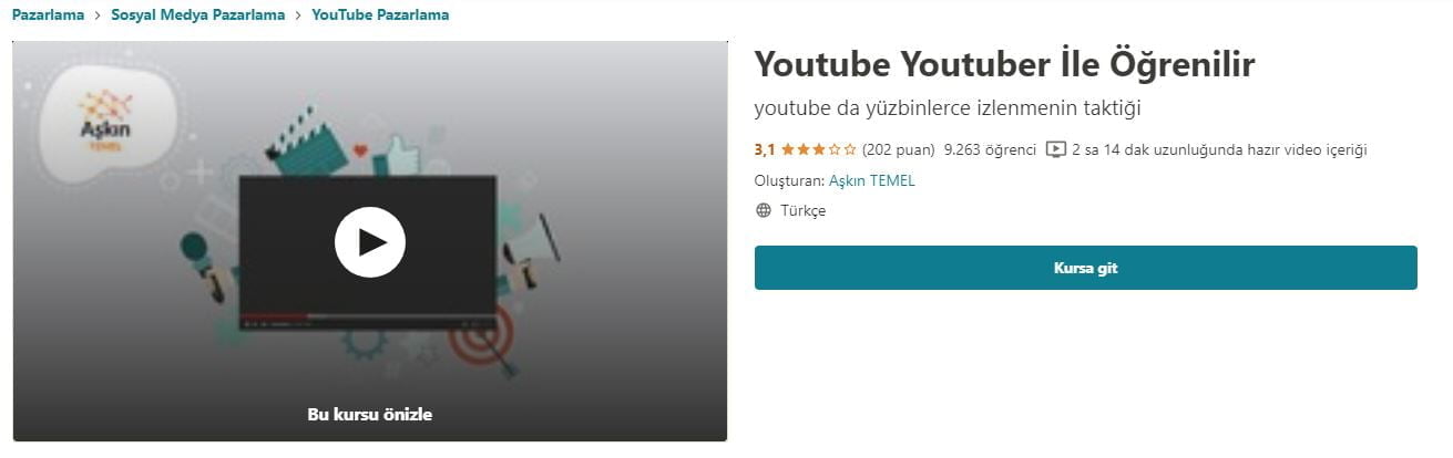 Youtube Youtuber İle Öğrenilir - Udemy ücretsiz kurs 2021 https://huglero.com