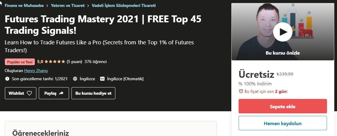 Futures Trading Mastery 2021 | FREE Top 45 Trading Signals! free udemy course coupon 