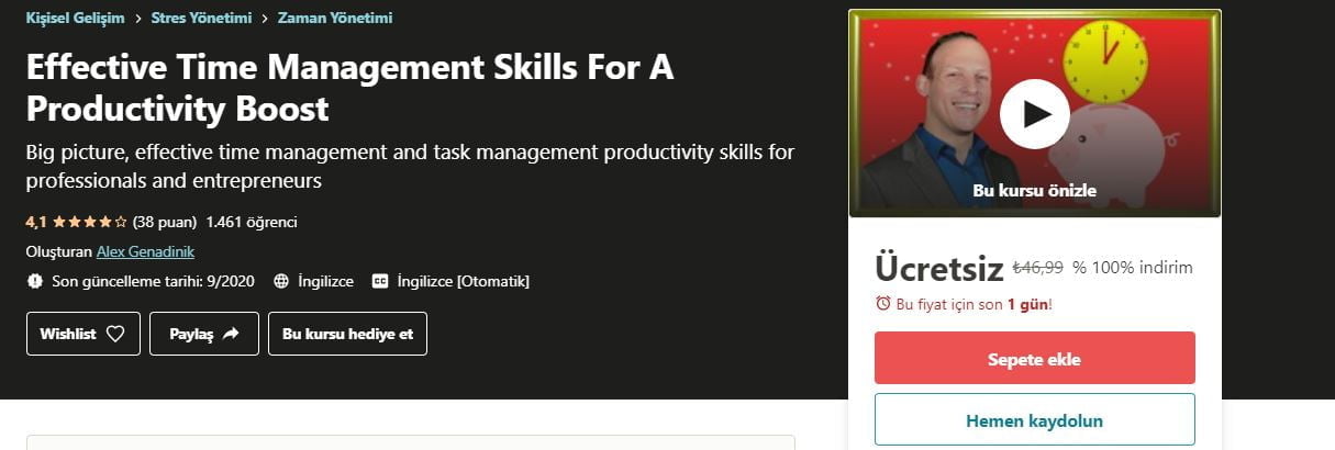 Effective Time Management Skills For A Productivity Boost free udemy coupon | 