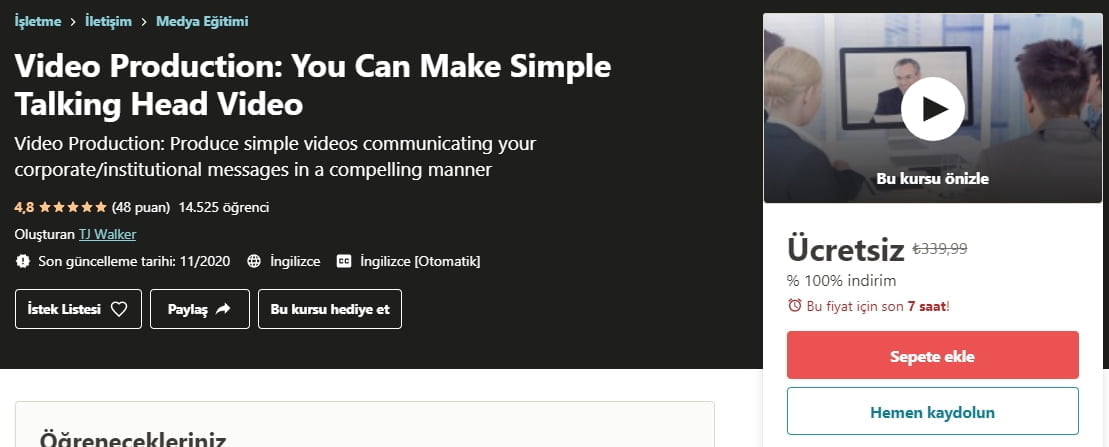 Video Production: You Can Make Simple Video Prodüksiyonu: Basit Konuşan kafa Videosu Yapın ücretsiz kupon