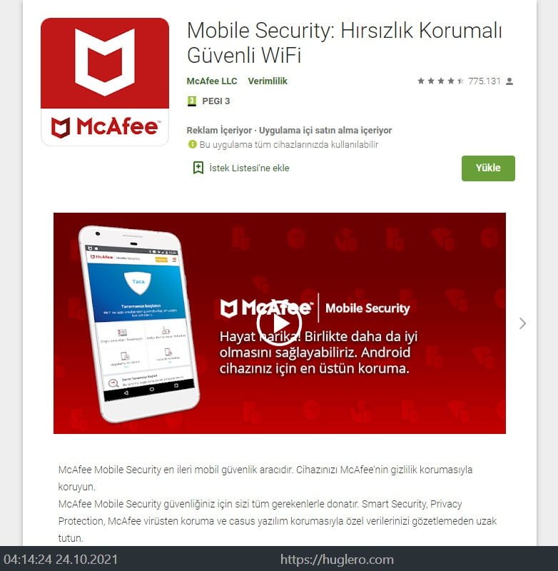McAfee Mobil Güvenlik - Mobile Security: Hırsızlık Korumalı Güvenli WiFi https://huglero.com